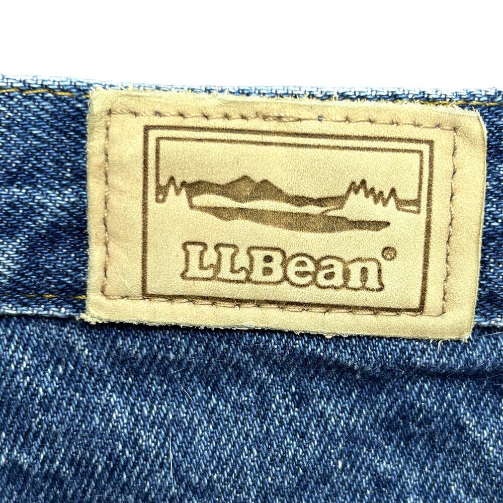 VTG 90s LL Bean 27 Blue Fleece Lined Denim Jeans Double L High Rise Warm USA - Picture 4 of 17
